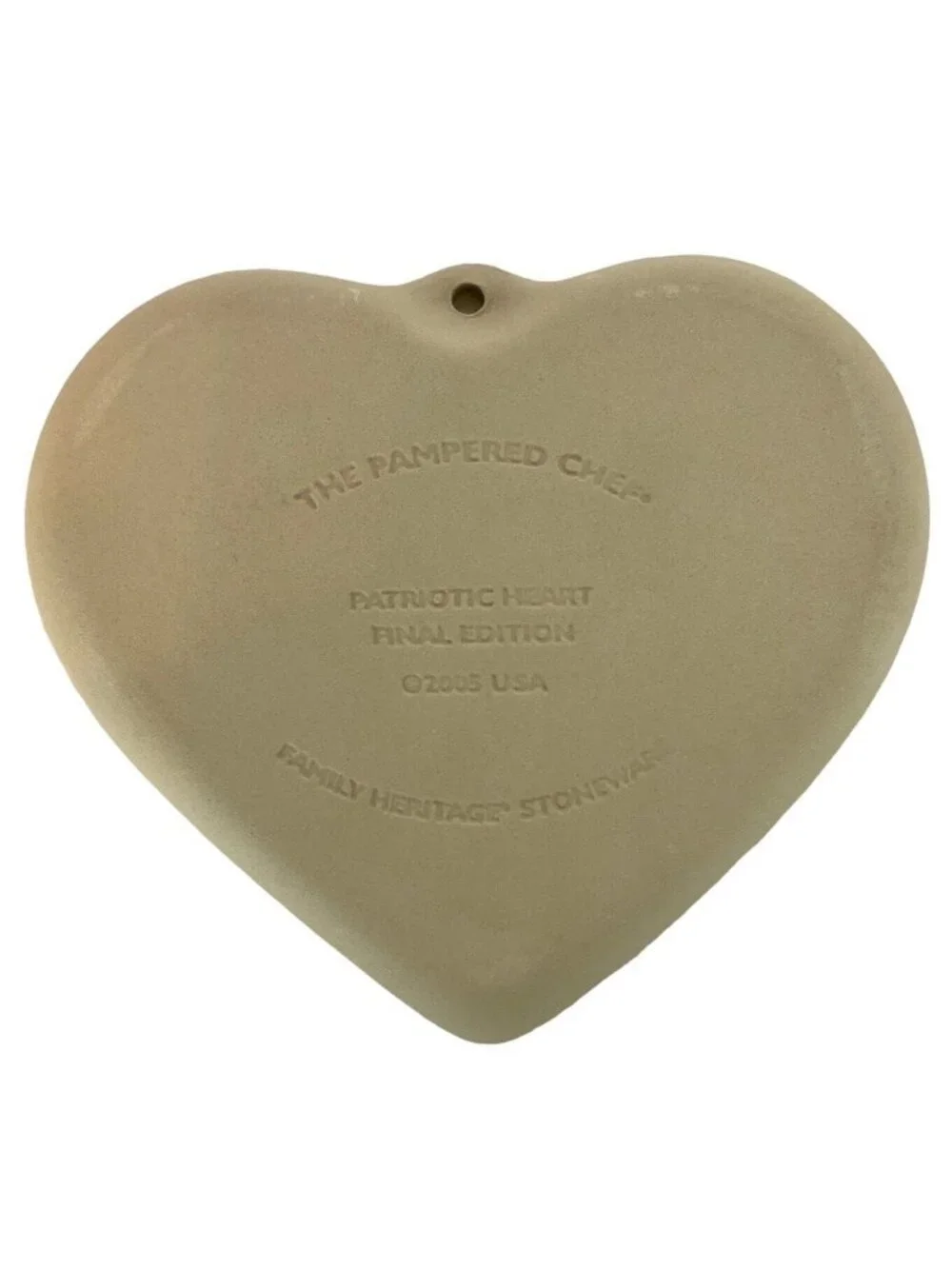 Pampered Chef 2005 Patriotic Heart Stoneware Cookie Mold Flag Design